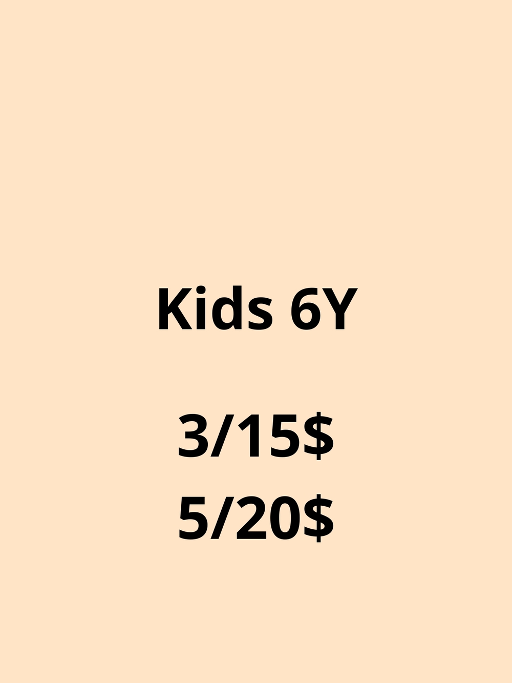Kids 6Y Listing